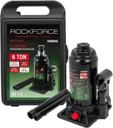 Rockforce Dźwignik Podnośnik Butelkowy Tłok Hydrauliczny 6T 181 - 351Mm + W Rft90604S
