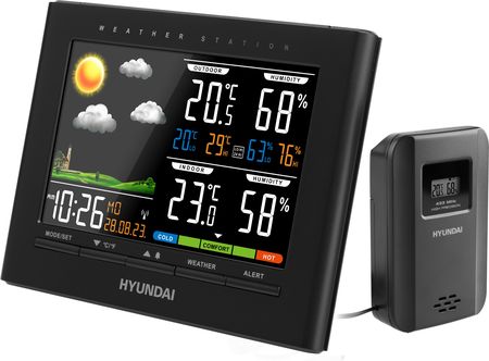 Stacja meteo Hyundai WS4380 z budzikiem, datą i prognozą pogody