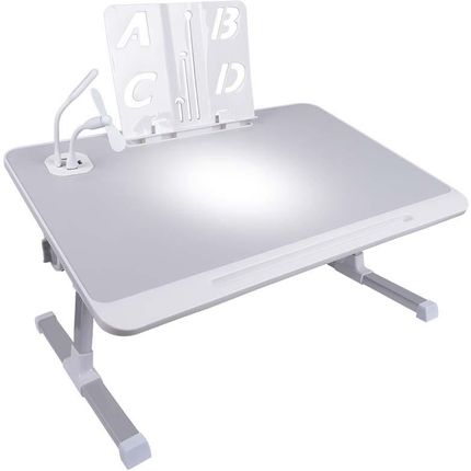 NN D1 stolik na łóżko port USB lampka wiatraczek szuflada pulpit