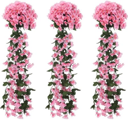 vidaXL Sztuczne Girlandy Kwiatowe 3 Szt. Różowe 85 Cm 359052