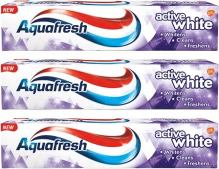 Aquafresh Active White Pasta do zębów o potrójnej formule działania 3x125 ml