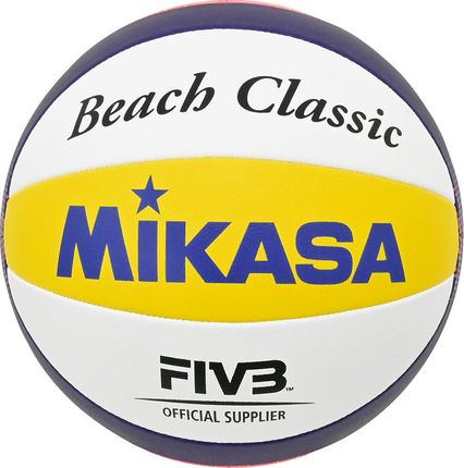 Piłka Siatkowa Plażowa Mikasa Beach Classic Biało-Żółto-Niebieska Bv551C-Wybr