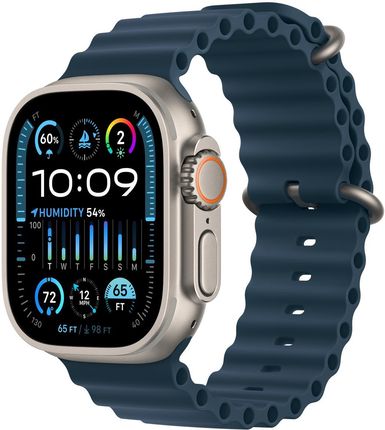 Apple Watch Ultra 2 GPS + Cellular Koperta 49mm Z Tytanu W Kolorze Naturalnym Z Paskiem Ocean W Kolorze Niebieskim (MREG3CS/A)