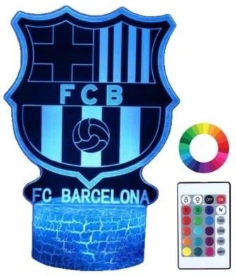 LAMPKA NOCNA DLA DZIECI FC BARCELONA HERB LED 3D LAMPKA DLA FANA BARCELONY