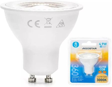 Żarówka punktowa 60° reflektorek LED 230V GU10 4,9W halogenik 360lm biała ciepła