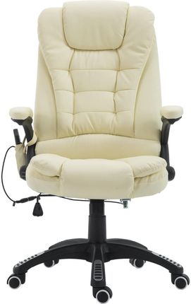 Fotel biurowy skóra eko z masażem biały