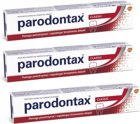 Parodontax Classic Pasta do zębów z formułą dla zdrowych dziąseł 3x75 ml