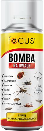 Focus Bomba na owady 400ml na pluskwy, karaluchy, komary, pająki, meszki, pchły i rybiki cukrowe 