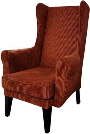 Zestaw: pufa Uszak + fotel Uszak gładki rudy, wygodny, do salonu, tapicerowany