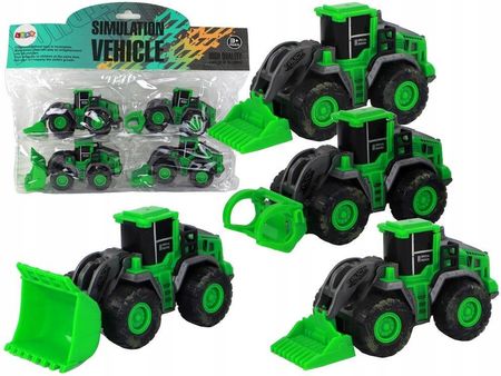 Leantoys Zestaw Pojazdów Farmerskich Traktory Zielone 4El