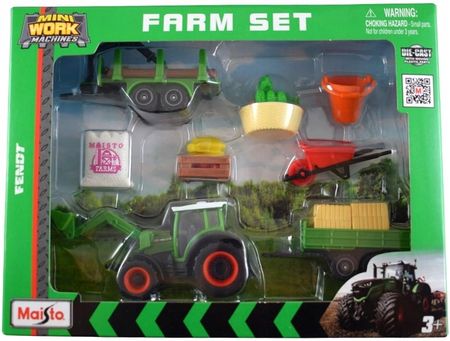 Maisto Traktor Fendt Z Akcesoriami Zielony 12564