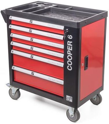 Wózek warsztatowy G21 Cooper 6, czarno-czerwony