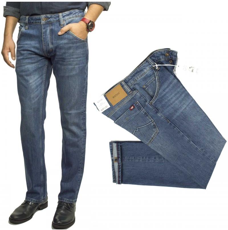 MUSTANG Heren Jeans Broek Style Michigan Straight, blauw