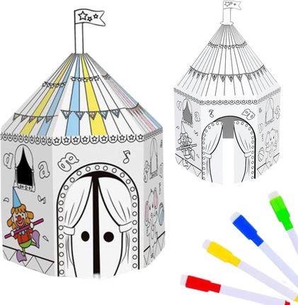 Import Pronice Zestaw Artystyczny Namiot Dom Do Kolorowania Malowania Składania Tekturowy