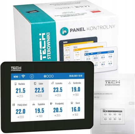 Tech Sterowniki Przewodowo- Bezprzewodowy Panel Kontrolny Czarny M-12 WG200172