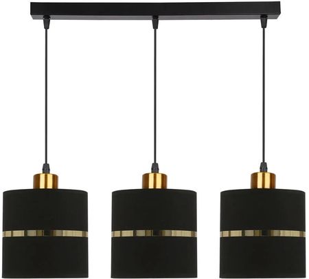 Lumes Lampa Z 3 Abażurami Do Salonu Czarny + Złoto - Z037-Reso