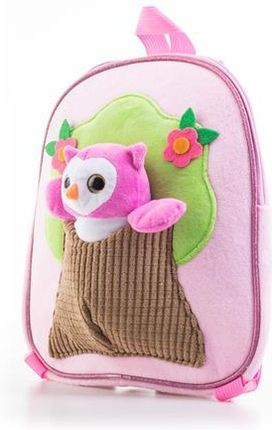 Zabawka G21 Plecak z pluszową sową, różowy