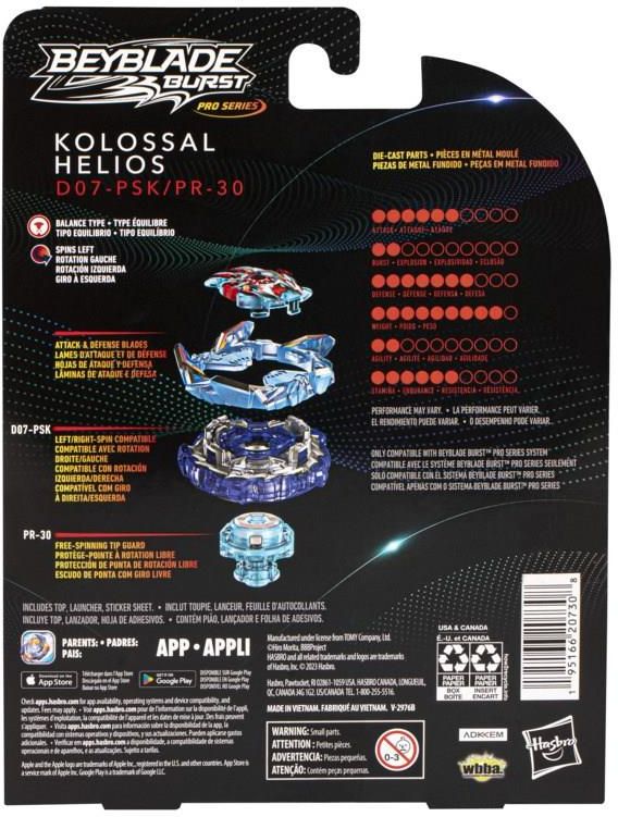 Hasbro Beyblade Burst Pro Series Kolossal Helios Beyblade Starter Pack ...