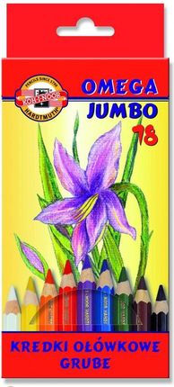 Kredki Omega Jumbo 18 Kolorów