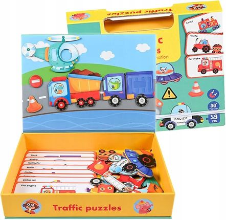Smily Play Układanka Magnetyczna Pojazdy Puzzle 59El