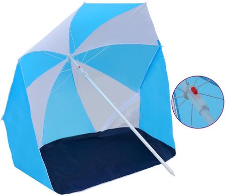 Vidaxl Parasol Plażowy Niebiesko Biały 180 Cm Tkanina