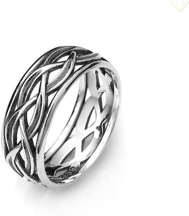 Susetti Srebrny pierścionek oksydowany przeplatany wzór SGP057PSSG