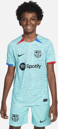 Koszulka Piłkarska Dla Dużych Dzieci Nike Dri Fit Fc Barcelona Stadium 2023/24 Wersja Trzecia Niebieski
