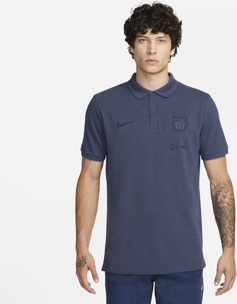 Męska Koszulka Piłkarska Polo Nike Fc Barcelona Wersja Trzecia Niebieski