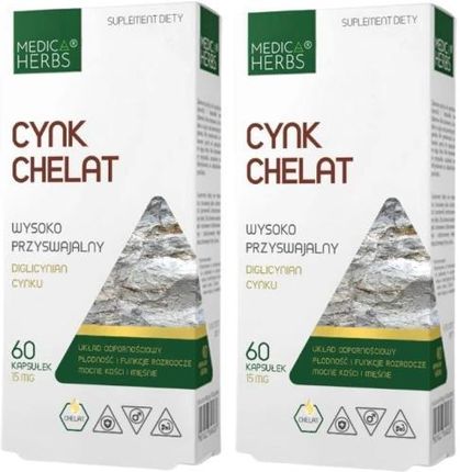 Zestaw 2X Cynk Chelat Medica Herbs