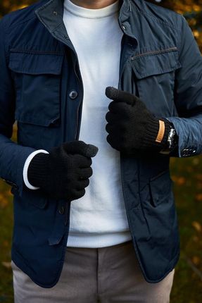 Męskie rękawiczki zimowe Brødrene r1 czarne 9919