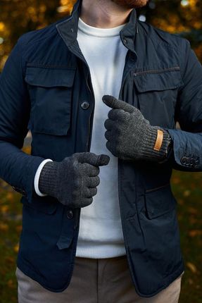 Zimowe rękawiczki męskie Brødrene r1 c. szare 9919