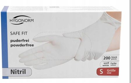 Hygonorm Rękawiczki Jednorazowe Nitrylowe Premium R. S 200Szt. Białe