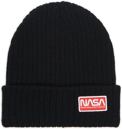 Cropp - Czarna czapka beanie NASA - Szary