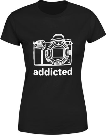 Aparat Prezent dla Fotografa Damska koszulka (XL, Czarny)