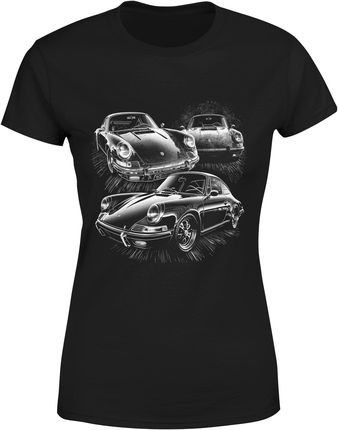 Szybcy I Wściekli Vintage Samochody Damska koszulka (M, Czarny)