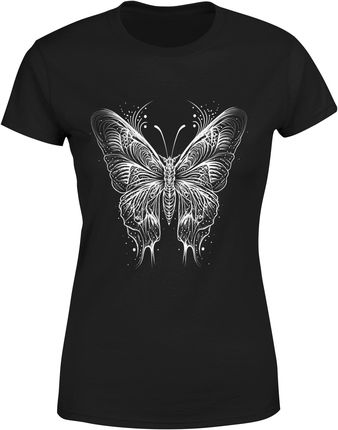 Motyl z motylem Damska koszulka (S, Czarny)