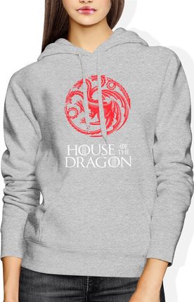 House of dragon Ród smoka Damska bluza z kapturem (S, Szary)