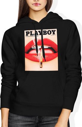 Playboy magazyn Damska bluza z kapturem (M, Czarny)