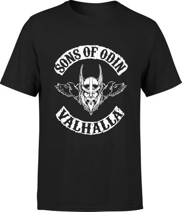 Valhalla Wiking Wikingowie Vikings Męska koszulka (XXL, Czarny)
