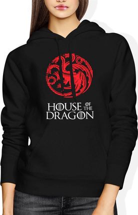 House of dragon Ród smoka Damska bluza z kapturem (XXL, Czarny)