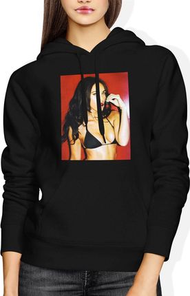Megan Fox Damska bluza z kapturem (XXL, Czarny)
