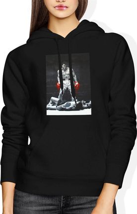 Muhammad Ali Damska bluza z kapturem (XXL, Czarny)