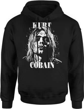 Kurt Cobain nirvana Męska bluza z kapturem (S, Czarny)