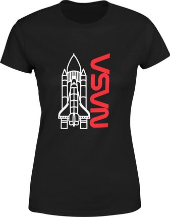 Nasa rakieta Damska koszulka (XL, Czarny)
