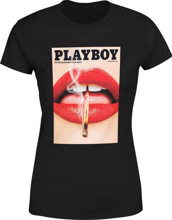 Playboy magazyn Damska koszulka (M, Czarny)