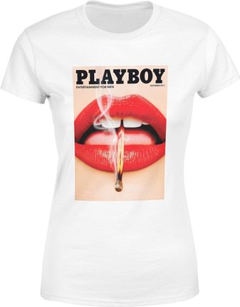 Playboy magazyn Damska koszulka (M, Biały)