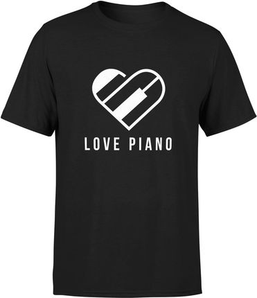 Fortepian z pianinem Męska koszulka (XL, Czarny)