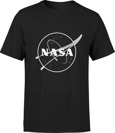 Nasa Męska koszulka z nadrukiem kosmos astronauta (S, Czarny)