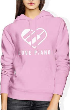 Fortepian z pianinem Damska bluza z kapturem (L, Różowy)