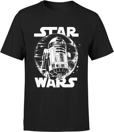 Star Wars R2D2 Gwiezdne Wojny Retro Męska koszulka (S, Czarny)